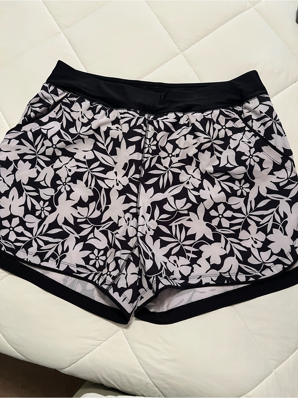 Black & White Floral Women’s Swim Shorts